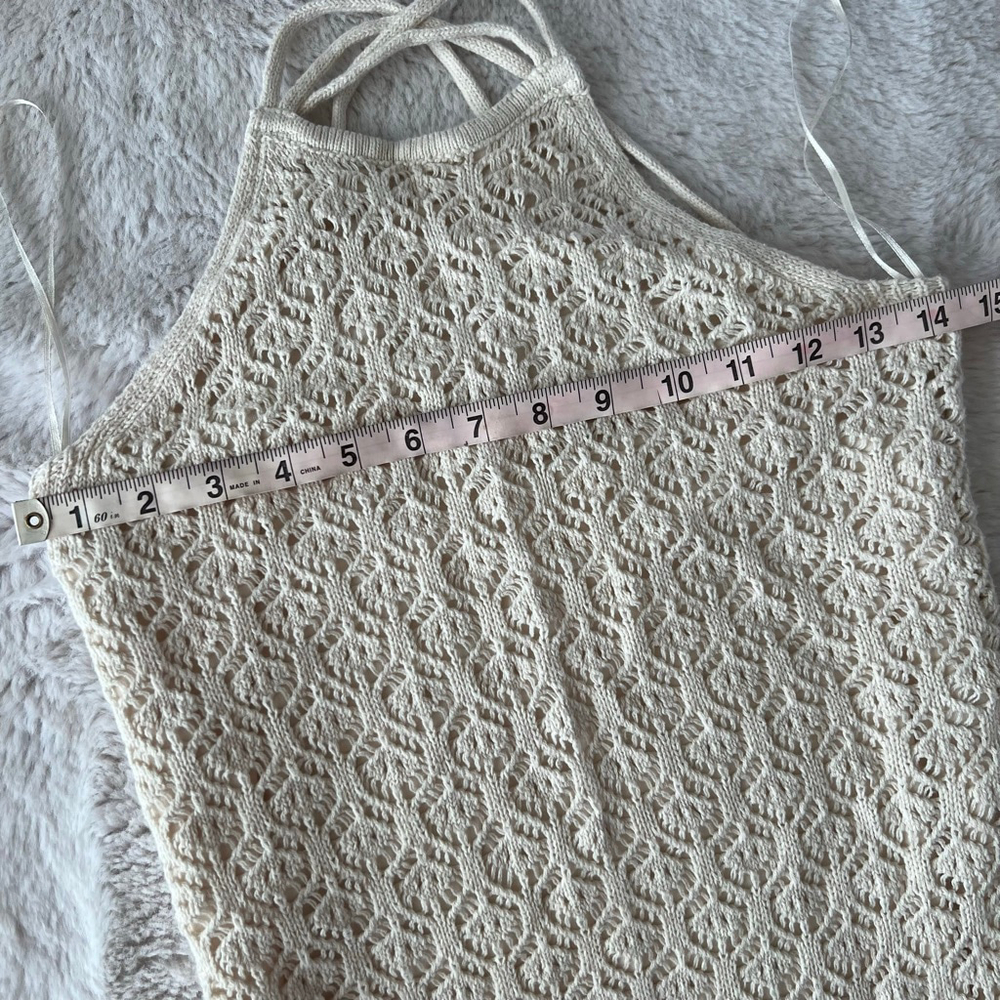 Women's freshman 1996 Beige Knit Skirt Set S - Picture 8 of 10